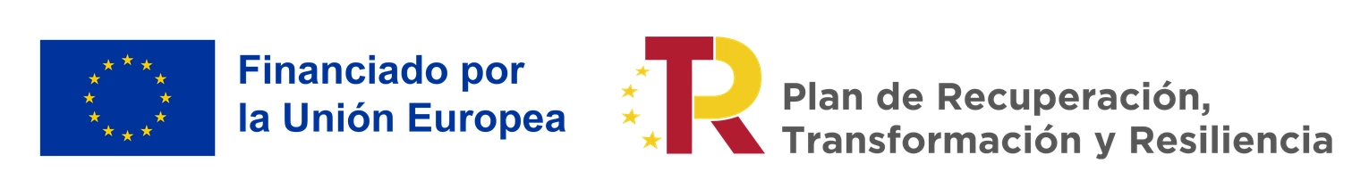 Logotipos Financiado por la Unión Europea y Plan de Recuperación, Transformación y Resiliencia